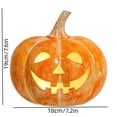 thumbnail image 2 of LOWLHOME Classic Smiling Face Pumpkin Lights, Halloween LED Light Up Pumpkin Decor, Holiday Party & Seasonal Accent, Yellow, 1 Count, 7.6*7.2 in, 2 of 5