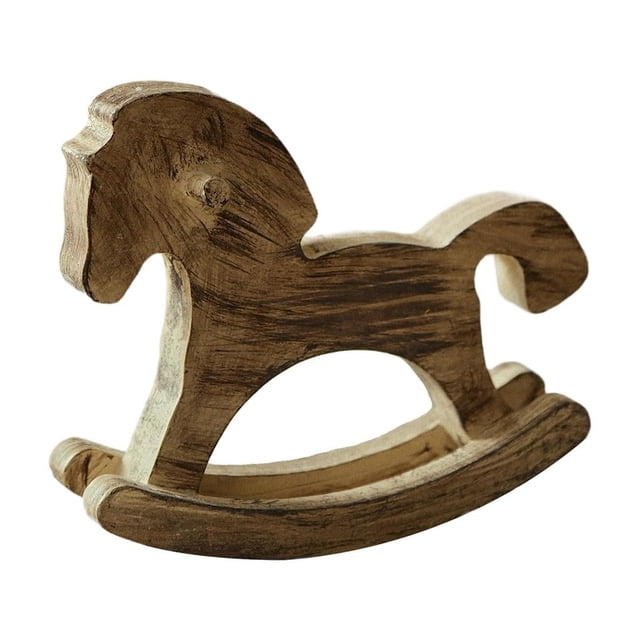 Caballito de madera, figurita de caballo pequeña, artesanía, coleccionable, creativo Marrón