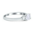thumbnail image 2 of Three Stone Oval Engagement Ring Simulated Cubic Zirconia 925 Sterling Silver Size 5, 2 of 4