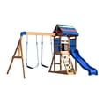 thumbnail image 2 of Backyard Discovery Bay Pointe Cedar Wood Swing Set, Slide, Play Deck, Rock Wall Ladder, 2 of 9