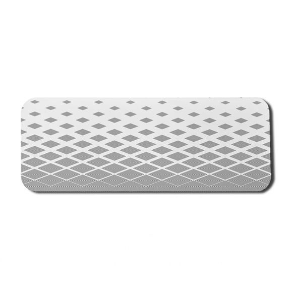 Geometric Computer Mouse Pad, Monochrome Black and White Squares Pattern Abstract Designed Shapes Print, Rectangle Non-Slip Rubber Mousepad Large, 31" x 12" Gaming Size, Black and White, by Ambesonne