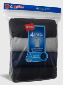 Hanes Boys Undershirts Pack, 4-Pack, Crew Neck T-Shirts for Kids, Soft Moisture-Wicking, Tagless