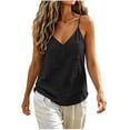 thumbnail image 2 of Favoffer Women's V Neck Tank Tops Sleeveless Linen Cotton with Pockets Casual Camisole Tops Breathable Work Tops for Office, 2 of 9