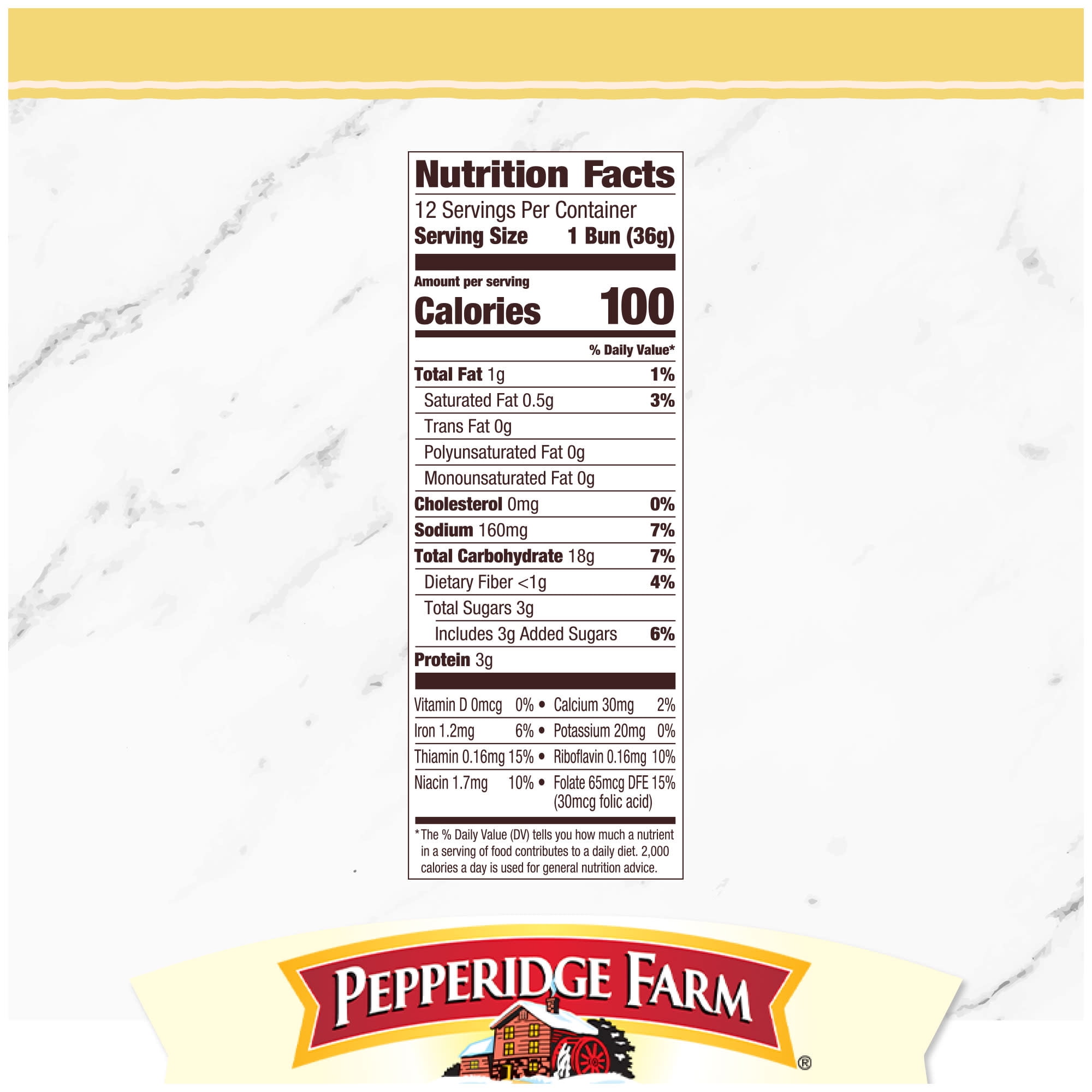 Pepperidge Farm Butter Slider Buns, 12-Pack Bag