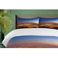thumbnail image 4 of Ambesonne Landscape Duvet Cover Sets, Twilight City, 2-Queen, Brown Orange Blue, 4 of 7