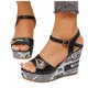thumbnail image 3 of Bmisegm Ladies Slope High Heel Casual Sandals with Rhinestone High Heel Sandals Womens Sandals Summer Black 6.5, 3 of 9