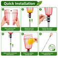 thumbnail image 3 of PUCACHI Fruit Picker with Gloves and Storage Bag, 13 FT Adjustable Fruit Picker Pole with Basket, Stainless Steel Connecting Pole, Foam Pad and Metal Clamp, Red, 3 of 7