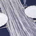 thumbnail image 5 of Balsa Circle 9 feet White Crinkled Sheer Organza Table Runner Party Events Reception Tableware Decorations Supplies, 5 of 7