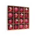 thumbnail image 4 of Adornos de bolas de plástico galvanizado para Navidad, 6 cm, 16 piezas, bolas de Navidad pintadas de rosa mixtas, copos de nieve, árbol de Navidad o, 4 of 4