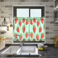 thumbnail image 4 of Yayeee Kitchen Curtains Tier Pair Light Filtering 27"x24" Rod Pocket Short Cafe Window Panel, Strawberry Pattern, 4 of 7
