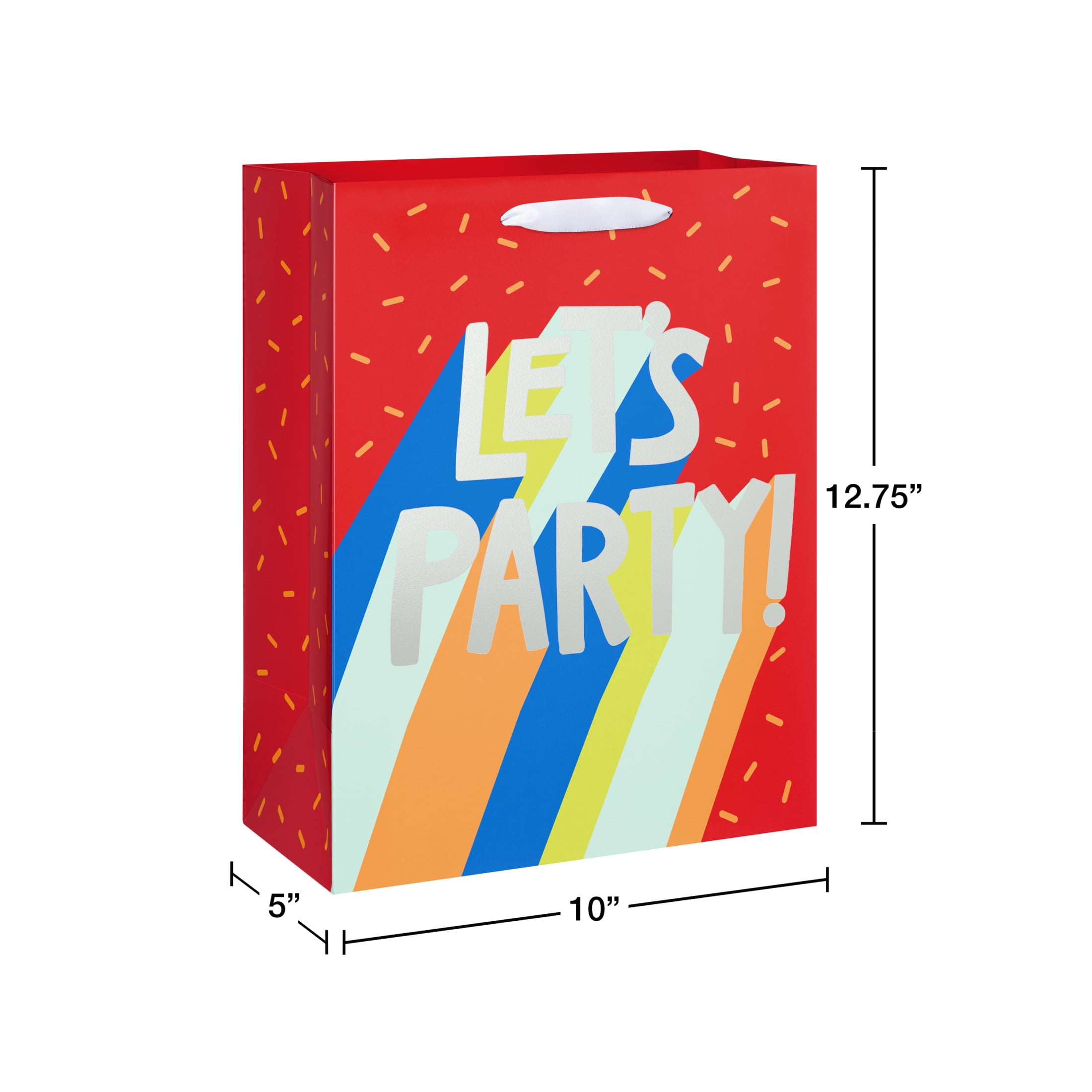 American Greetings 12.75 in. Large Red Gift Bag, Let's Party (1-Count)