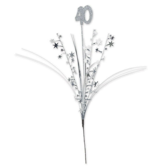 12 Pack Beistle Glittered 40th Birthday Party Metallic Star Spray