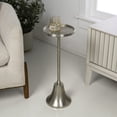 thumbnail image 2 of JONATHAN Y Irida 24" Art Deco Designer Pedestal Drink Table and Decorative End Table with Hammered Round Top and Bell Base, Antique Nickel, END4007B, 2 of 5