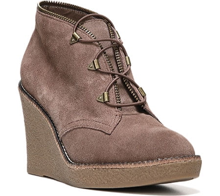 ophelia wedge bootie, taupe suede 