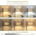 thumbnail image 2 of Arc Rattan Floor Lamp for Living Room with 3 Color Temperatures,Farmhouse Floor Lamps with Remote & Dimmable Bulb,Boho Standing Lamp with Wicker Shades,Adjustable Tall Lamp for Bedroom Office Reading, 2 of 14