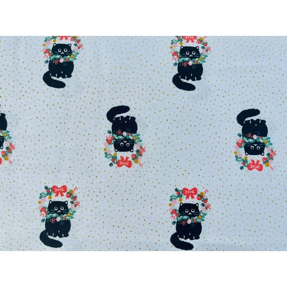 Twas The Night Before Catmas - I'm Dreaming Catmas - Cotton Steel - 1/2 Yard