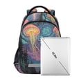 thumbnail image 7 of FORMRS Unisex Backpack Elementary School Travel Bookbag with Reflective Stripes, Psychedelic Jellyfish, 7 of 7