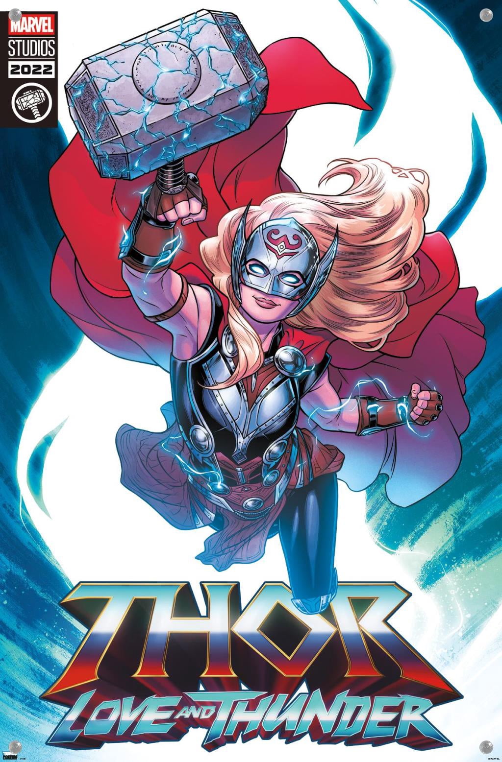 Marvel Thor: Love and Thunder - Mighty Thor Comic Wall Poster with Push Pins, 14.725" x 22.375"