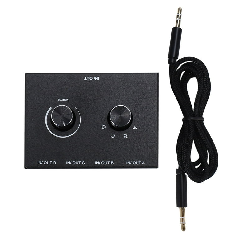 4-IN-3-OUT 3.5mm RCA Audio Selector Switcher Box Bluetooth Receiver  Splitter