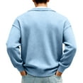 thumbnail image 4 of Dresfit Waffle Sweatshirt Men Long Sleeve Quarter Zip Sweater Winter 2026 Color Block Mock Neck Pullover with Pockets Solid Color Half Zip Big and Tall Shirt Blue 3XL, 4 of 6