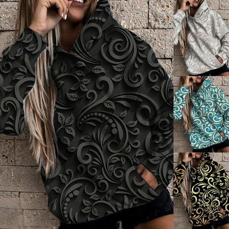 Dallas Women Hoodie Loose Individual Print Soft Autumn Hoodie for Daily Wear