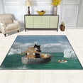 thumbnail image 2 of GZHJMY Funny Cat Non Slip Area Rug for Living Dinning Room Bedroom Kitchen, 4' x 5'(48 x 63 Inches / 120 x 160 cm), Ocean Cat Nursery Rug Floor Carpet Yoga Mat, 2 of 6