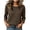 Brown, variant on Ribbed Knit 3/4 Sleeve Tops for Women Crew Neck Brushed Pullover Solid Color Thin Layer Fall Winter Casual Blouses Tops