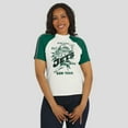 thumbnail image 4 of Women's WEAR by Erin Andrews White New York Jets Sleeve Stripe Distressed Raglan T-Shirt, 4 of 6