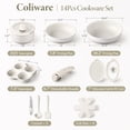 thumbnail image 2 of Coliware 10Pcs Pots and Pans Set, Nonstick Induction Ready Cookware Set with Detachable Handle Utensils, All Stoves Compatible Kitchenware Set for Healthy Cooking, Dishwasher Safe-White, 2 of 19