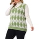 thumbnail image 4 of GRACE & GRANDEUR Suéter sin mangas de punto con cuello en V para mujeres de talla grande 2X Verde claro, 4 of 6