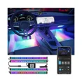 thumbnail image 1 of Luces interiores LED para automóvil, barras de luz LED para automóvil Piezas de automóvil con puerto USB Kit de iluminación de control de aplicación Colores de bricolaje ilimitados Luces de humor, 1 of 4