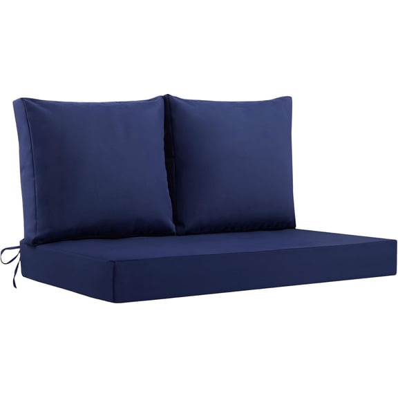 Outdoor Loveseat Cushions Waterproof, 46×26×4 Inch, Fade Resistant Patio Loveseat Cushions for Outdoor Furniture, Outdoor Couch Cushions Set for Bench, Wicker Furniture, Swing, Navy Blue