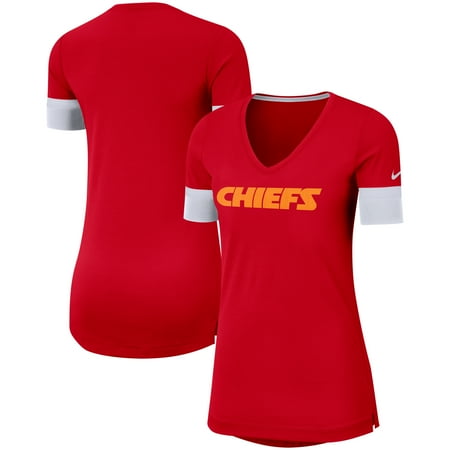 - Kansas City Chiefs Nike Women's Performance Fan V-Neck T-Shirt - Red/White