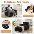 thumbnail image 4 of Dinosisco 3-in-1 Convertible Chair Bed, Sleeper Chair Lounge Chair Indoor, Modern Single Pull Out Couch for Living Room, Black Velvet, 4 of 10