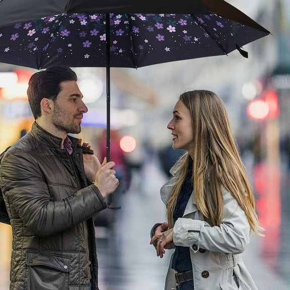 COSMOBETTY 1Set Portable Sun Shade Umbrella with UV Protection Purple Folding for Sunny Days