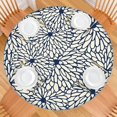 thumbnail image 2 of Floral Print Round Tablecloth with Elastic Edge, Great for Kitchen, Dining, or Picnic Table, Reusable Polyester Cover Fits 44-52 Inch Tabletop, 2 of 6