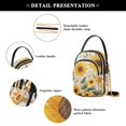 thumbnail image 4 of FORMRS Crossbody Bag for Women Quilted Travel Shoulder Cell Phone Purse with Chain Strap Handbag, Beige Sunflowers, 4 of 7