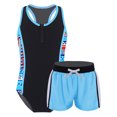 thumbnail image 1 of dPois Kids Girls 2Pcs Swimsuit Tankini Boho Print Racerback Bodysuit with Bootyshorts Bathing Suit Geometry 16, 1 of 5