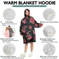 thumbnail image 5 of Wearable Oversized Blanket,Pioneer Flower Floral Print Pattern Wearable Blanket Hoodie for Adults,Cozy Hooded Blankets with Super Pockets,Super Warm Fuzzy Pullover for Women & Men, 5 of 6