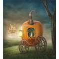 thumbnail image 3 of Kids Decor King Size Duvet Cover Set, Abstract Fairytale Image with Orange Pumpkin Light Scenery Princess Ella Image, Decorative 3 Piece Bedding Set with 2 Pillow Shams, Multicolor, by Ambesonne, 3 of 3