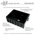thumbnail image 5 of ALFI brand AB2418HS-BG 24" Black Gloss Reversible Smooth / Fluted Single Bowl Fireclay Farm Sink, 5 of 13