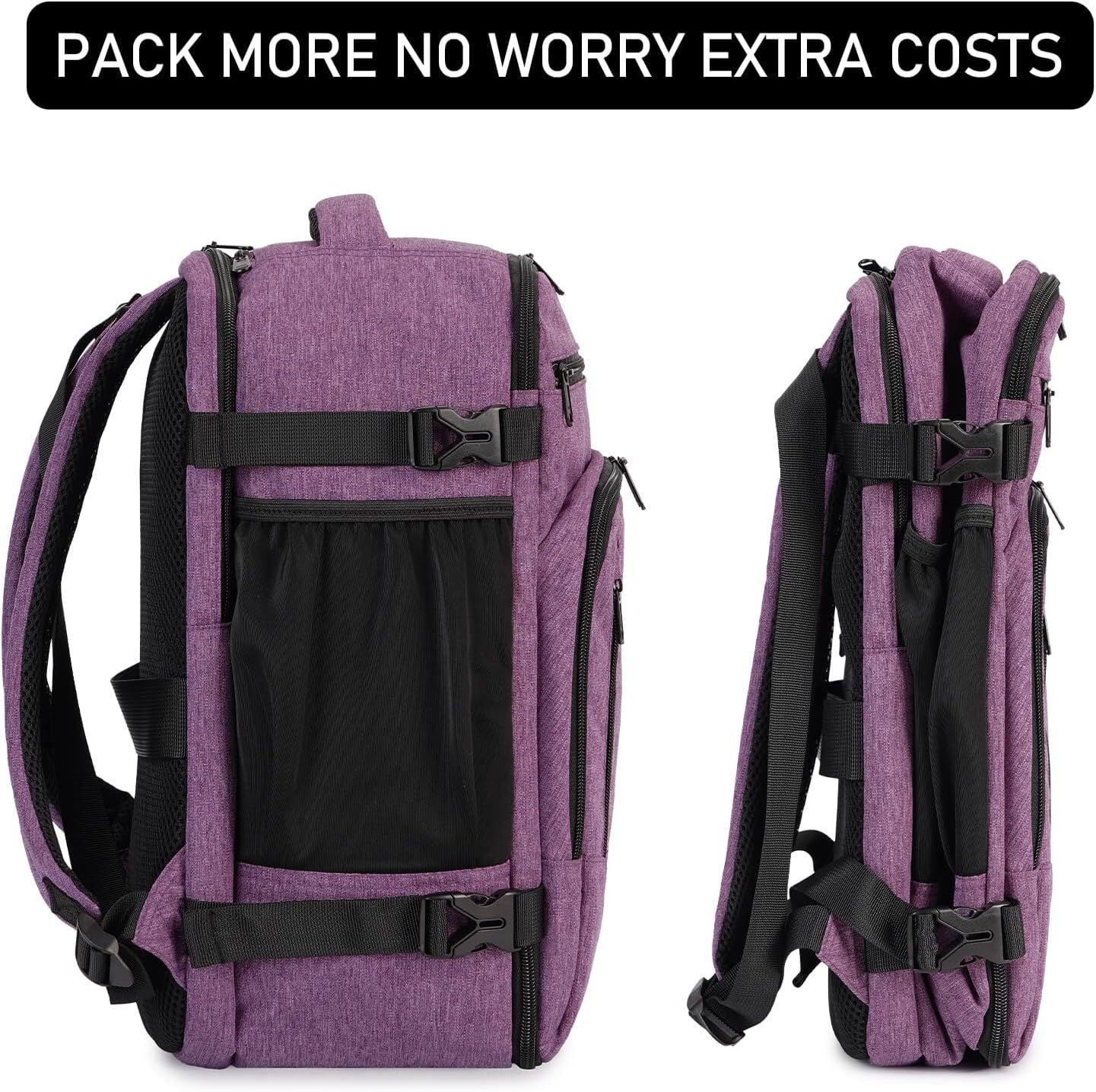 16" Travel Laptop Backpack with Handle Airline Approved Full Open Carry on Business Daypack for Women Men Travel Essentials Casual Hiking, 20L, Pink