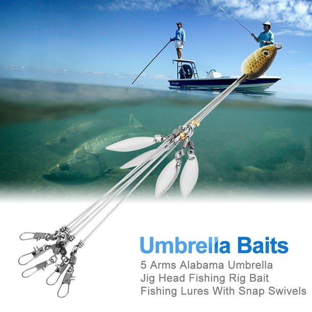 Umbrella Fishing Lures, 5 Arms Umbrella Rigs, Fishing Tackle Accessory For  Fish 