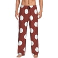 thumbnail image 5 of Mens Pajama Pants, Maroon And White Polka Dot Soft Sleep & Lounge Pants for Men, Cuteness Casual PJ Bottoms Pants with Pockets, 5 of 7