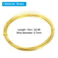 thumbnail image 2 of Uxcell Half Hard Brass Wire, 1Pcs 21Gauge/0.7mm Diameter 10m/32.8ft Craft Wire, 2 of 6