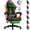 Black/Green, variant on Czlolo Gaming Chair, RGB Racing Style Gamer Chairs for Adults and Kids,with Lumbar Massager, LED Lights, High Backrest Reclining, Footrest