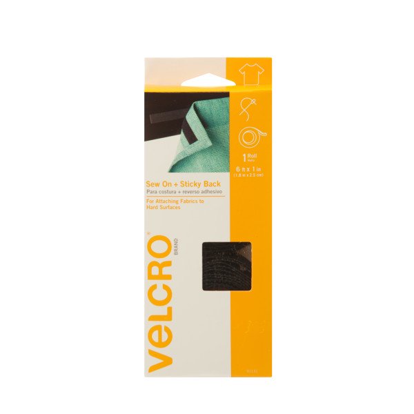 VELCRO Brand For Fabrics Sew On + Sticky Back Fabric Tape for