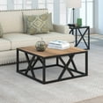 thumbnail image 2 of Evelyn&Zoe Jedrek 35" Wide Square Coffee Table, Blackened Bronze/Rustic Oak, 2 of 8