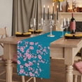 thumbnail image 2 of Spring Floral Table Runner Watercolor Pink Cherry Blossom Branches Blue Tablerunners 13 x 90 Inch, Table Decorations Tabletop Scarf for Summer Gathering Holiday Farmhouse Kitchen Dining Decor, 2 of 8