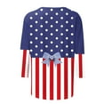 thumbnail image 5 of FAVIPT 4th of July T Shirt Women Casual Loose Summer 2025 Shirts Stars and Stripes Patriotic Print Tees 3/4 Sleeve Round Neck Shirts Multicolor,XXL, 5 of 5